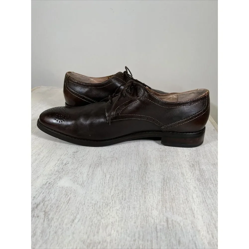 JD Fisk Brown Leather‎ Wingtip Oxford Shoes Men's Size 11